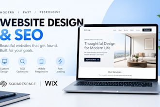design, redesign develop squarespace wix website do onpage SEO rebuild website