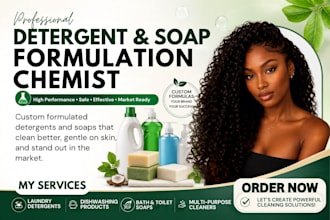 formulate liquid, powder soap, detergent and cleaning products