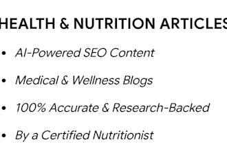 write professional ai medical articles and nutrition blogs