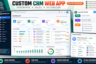 develop custom CRM software web application dashboard and business automation