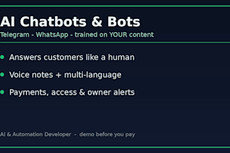build an ai chatbot for telegram or whatsapp for your business