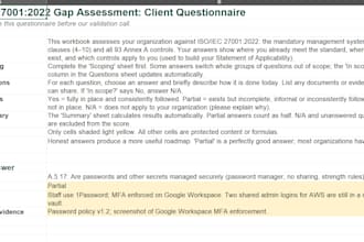 iso 27001 gap assessment and security roadmap