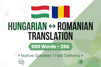 translate 500 words hungarian to romanian native quality