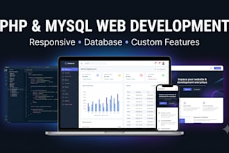 develop a responsive PHP mysql website or web application