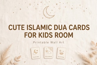 design aesthetic islamic dua cards for muslim kids