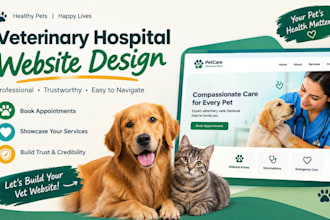 veterinary website, vet website, animal clinic website, pet care website