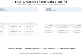 clean, format, and organize your excel or google sheets data