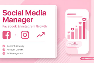 be your facebook page manager and content creator for social media growth