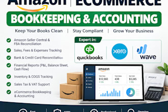 do amazon, ecommerce bookkeeping, accounting on quickbooks, xero, wave