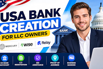 do USA bank creation for llc owners with mercury wise and relay