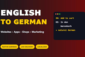 translate english to german, native german translation