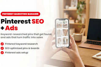 be your pinterest marketing manager for SEO pins and ads campaigns