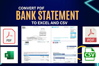 reconcile bank statement PDF to editable format