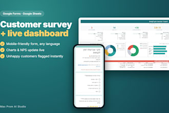 create a google forms customer survey with a live sheets dashboard
