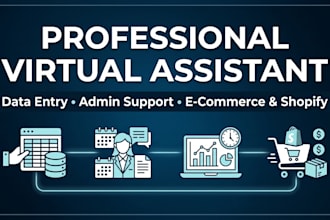 be your virtual assistant for data entry, admin support and e commerce