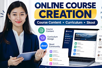 course creation, course content and skool community setup