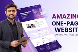 design an amazing website landing page or 1 page website