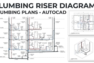 draw plumbing plans, riser diagrams and isometric drawings in autocad