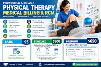 do physical therapy authorization and complete rcm