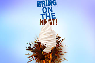design ice cream, coffee, burger, pizza and fast food logo