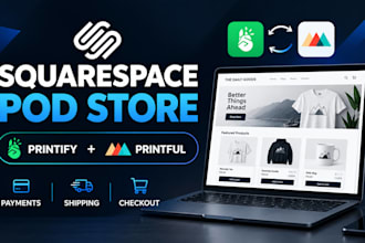 set up squarespace ecommerce store with printify printful payment integration
