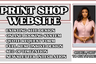 design a responsive print shop, printing company, custom print wordpress website