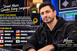do pop male singer rnb hip hop edm gospel choir christian worship music producer