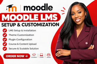 design and upgrade moodle lms website moodle course customization moodle