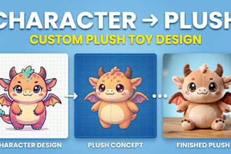 turn your character into a custom plush toy design