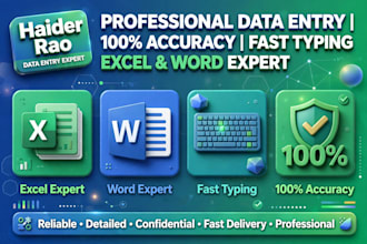 your ms excel expert for data entry CV writing and formulas