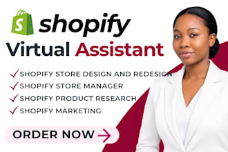be your shopify virtual assistant, shopify store manager, dropshipping store va