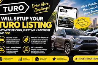 setup your turo listing, optimize pricing, fleet management and SEO