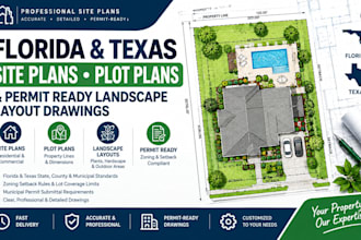 draw florida and texas site plans plot plans and permit ready