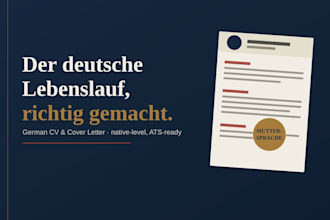 write a professional german CV and cover letter