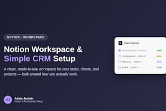 set up your notion workspace and simple CRM