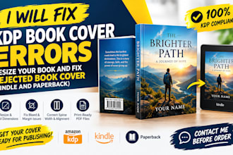 fix rejected KDP book cover, paperback cover, hardcover for amazon kdp