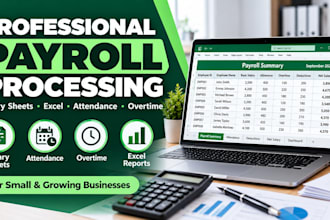 process payroll and create salary sheets in excel