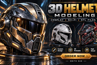 design 3d helmet, cosplay armor, mask, and 3d printable stl model