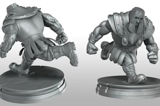 action figure design, 3d action figure statue articulated figure for 3d printing