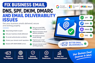 fix business email dns, dkim, dmarc and deliverability issues