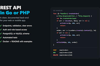build a secure rest API backend in go or PHP