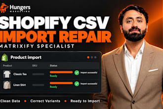 fix shopify CSV import errors and format supplier files for matrixify