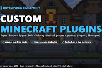 code a custom minecraft plugin for your paper or spigot server