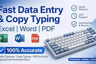 do image to word, PDF to word, typing and data entry
