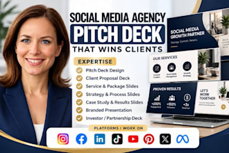 create social media agency pitch deck client proposal deck business presentation