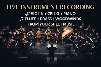 record live violin cello piano flute brass french horn woodwind from sheet music