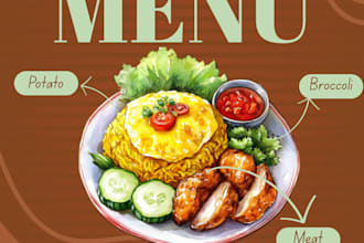 design an editable canva menu for your restaurant or cafe