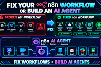 fix your broken n8n workflow or build an n8n ai agent automation