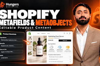 build shopify metaobjects for product faqs ingredients and size guides