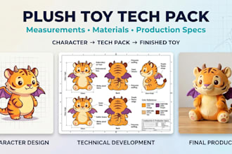 create a professional plush toy tech pack for manufacturing